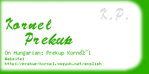 kornel prekup business card